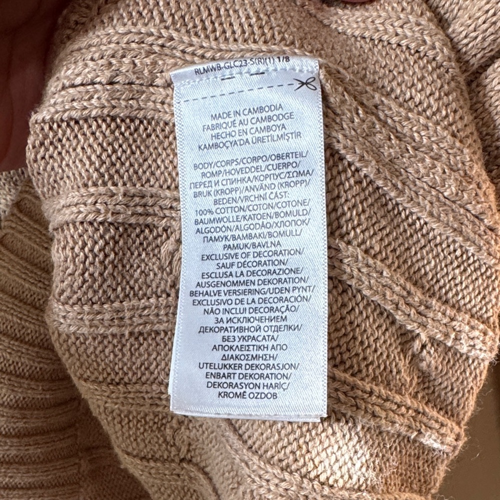 Polo by Ralph Lauren Women's Cable V-Neck Sweater — Light Taupe - Picture 3 of 4